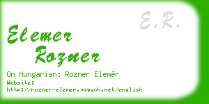 elemer rozner business card